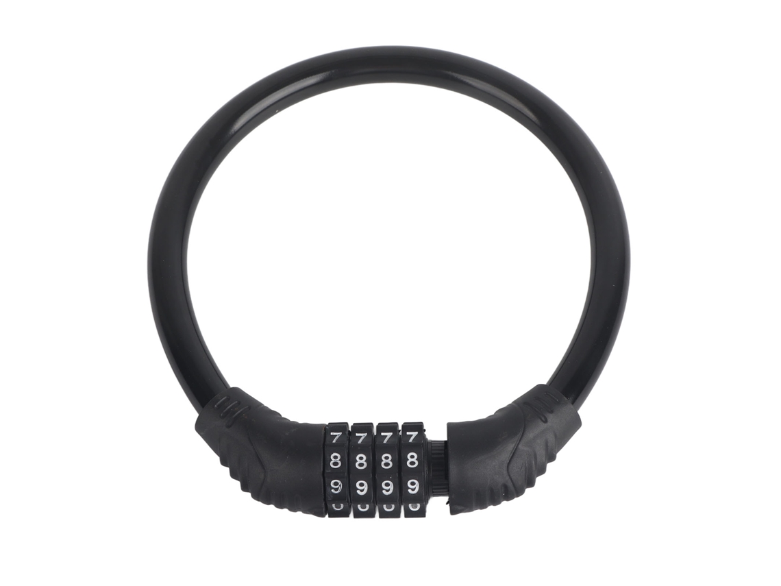 Candado De Cable Para Bicicleta De Seguridad Alta Con Código De 4 Dígitos Antirrobo Para Uso Al Aire Libre Negro