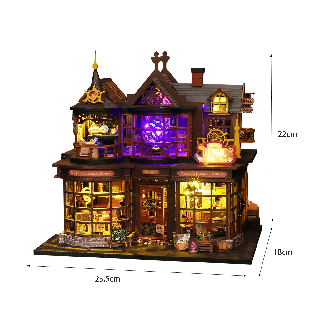 Kit De Construcción De Una Mini Casa De Muñecas. Muebles Y Decoraciones De Madera Para Casa De Muñecas.