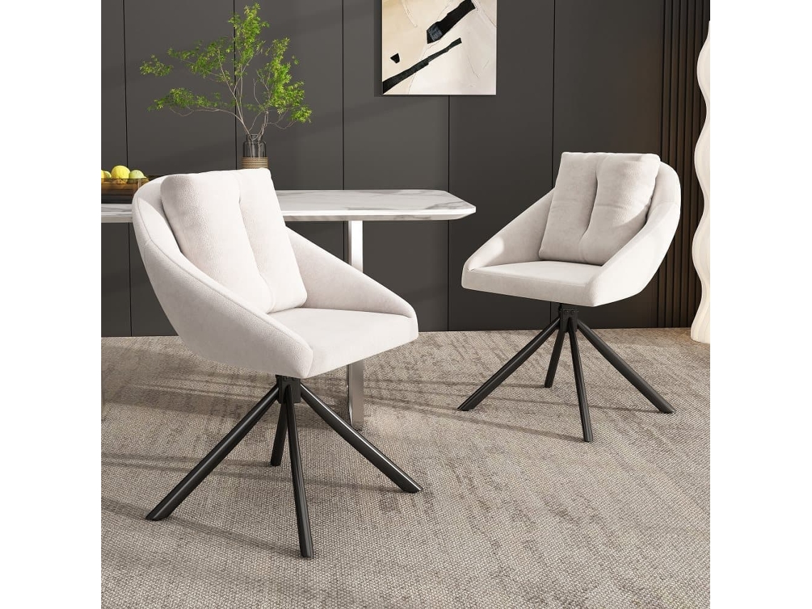 Silla Giratoria Moderna - Ergonómica - Beige