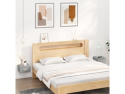Mesitas de Noche LOVELY HOME Mesinha de Parede 2 Pcs 35X35X20 Cm Cinzento Sonoma