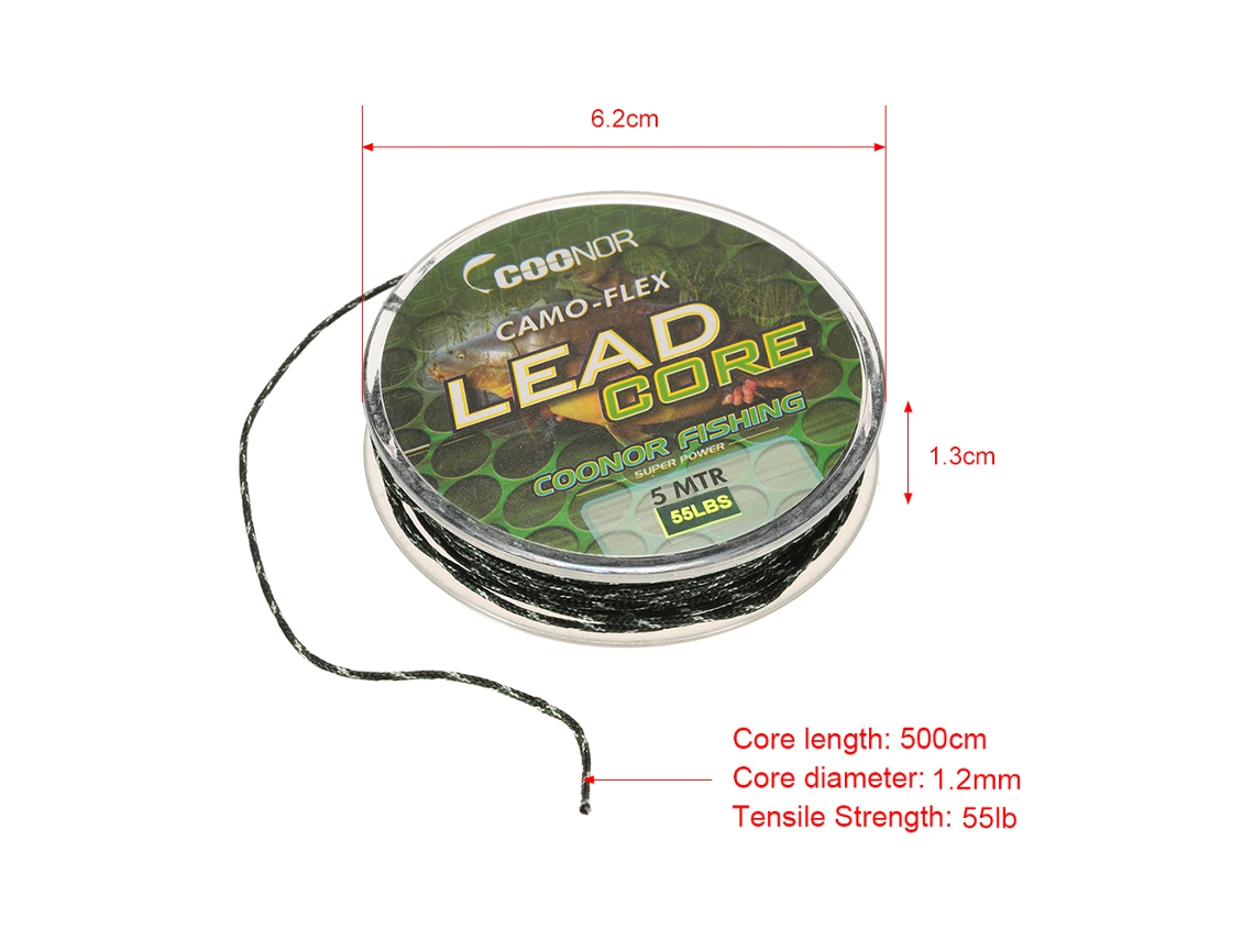 Hilo De Pesca Leadcore Camuflaje De 5 M, 35/45/55 Lb, Para Pesca De Carpas, Con Hilos De Nailon Resistentes.