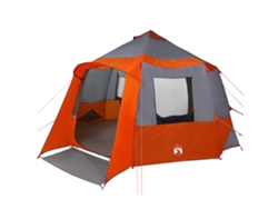 Tienda de campaña familiar Vidaxl de tafetán gris (405 x 405 x 273 cm)