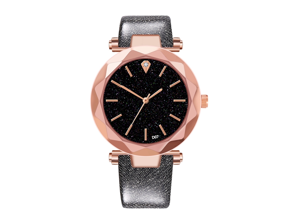 Reloj De Pulsera Para Mujer Con Correa De Pu, Estilo Moderno, Pantalla Analógica De Cuarzo, Negro.