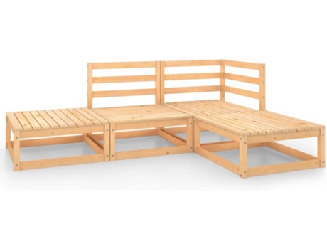 Conjunto 4 de muebles de jardín VIDAXL madera maciza de pino