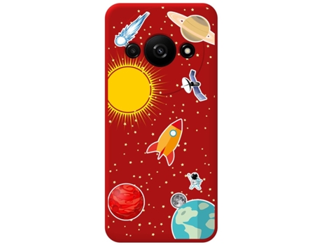 Funda Roja Diseño Espacio para Xiaomi Redmi A3 TUMUNDOSMARTPHONE Silicona Líquida Rojo