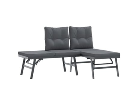 Conjunto 2 Banco De Jardín VIDAXL Negro Acero