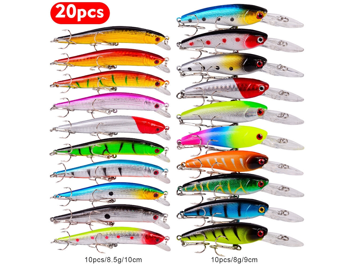 Conjunto De 20 Iscas Artificiais Para Pesca De Carpa 9-10 Cm