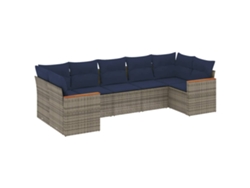 Maison Exclusive - Conjunto De Sofá De Jardín De 7 Piezas Con Cojines, Poliratán Gris