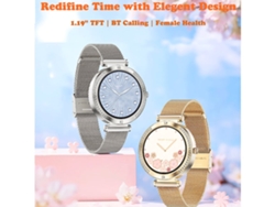 Reloj inteligente para mujer con monitorización de frecuencia cardíaca, oxígeno en sangre, ciclo menstrual y sueño, Bluetooth, color plateado, Yunzii