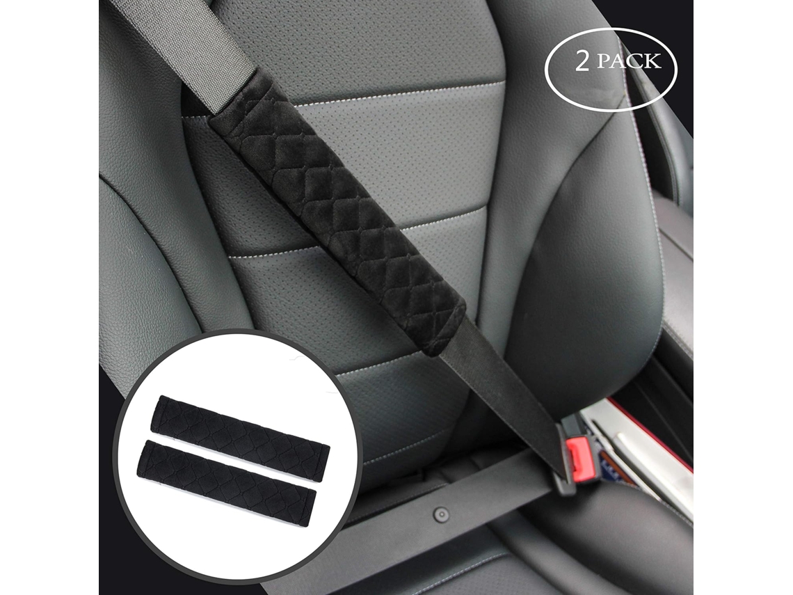 Protectores De Hombros Para Cinturón De Seguridad, Paquete De 2 Unidades, Compatibles Con Todos Los Coches Y Mochilas, Negros.