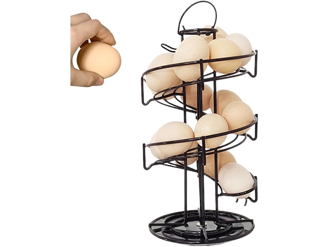 Dispensador de huevos, porta huevos, porta huevos de encimera, porta huevos independiente con asa Gokoco