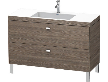 Lavabo para muebles DURAVIT Brioso c-bonded con base de 120,0x48,0 cm 2 extraíbles sin rebosadero con banco para grifos 1 agujero para grifos