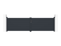 Puerta batiente de aluminio soldado EIGER 4m H.115cm gris