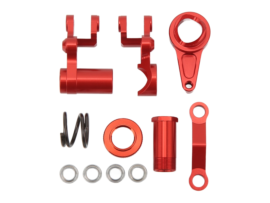 Servo Saver Aluminio Estable Suave Operación Montaje Dirección Rc Para Traxxas Slash 1/10 Coche Rc Rojo
