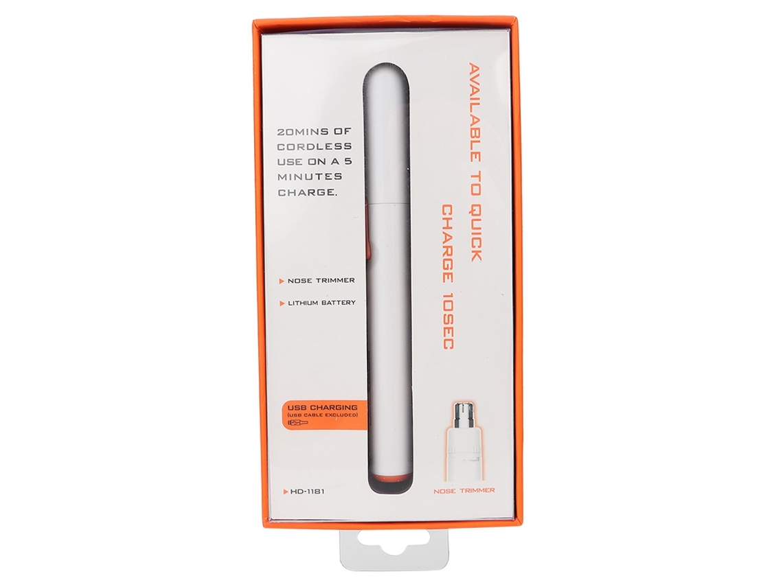 Recortadora eléctrica USB para cabello, nariz y cejas (blanca)