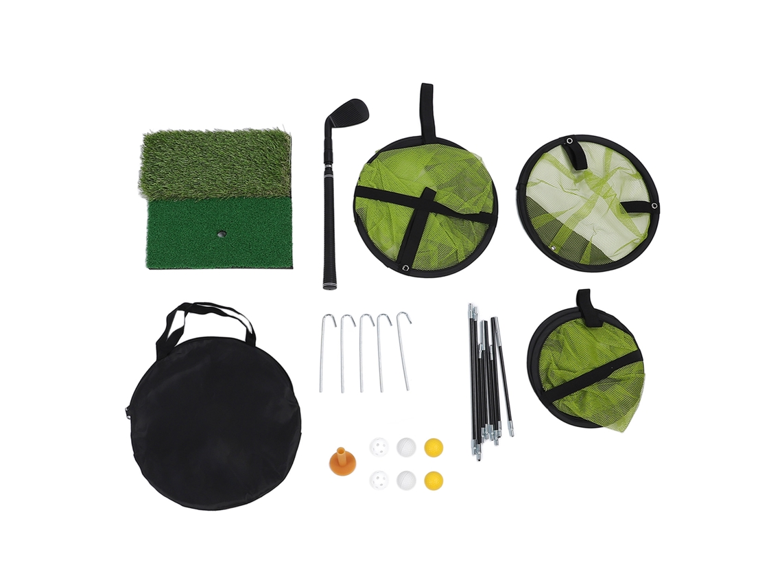 Red De Práctica De Golf Con Poliéster, Poste Ajustable, Pelotas Y Tapete De Práctica Para Adultos Y Niños.