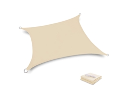 Vela de sombra rectangular impermeable, resistente al viento y a los rayos UV, apta para patios, MDUG (blanca)