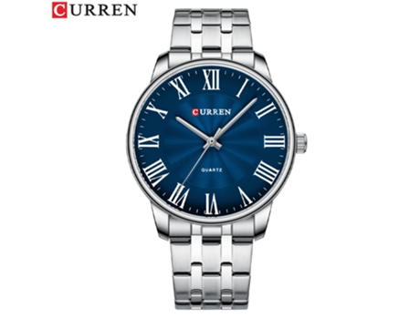 Relojes para Hombre Reloj analógico con Movimiento de Cuarzo para Hombres Relojes con Correa de Acero Inoxidable-Concha Blanca Azul LUUCOZK