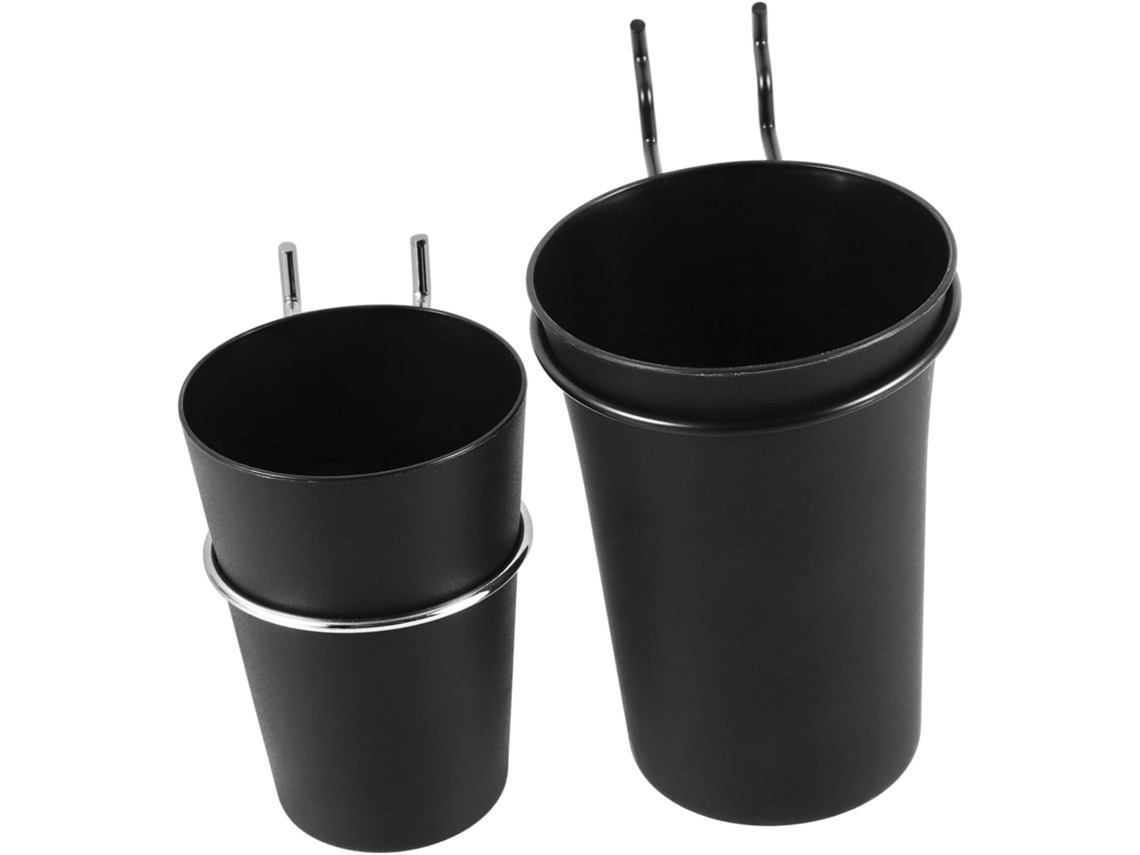 Portavasos Cubos Almacenamiento Tablero Perforado 2 Piezas Negras Soporte Estable Accesorios Ferretería