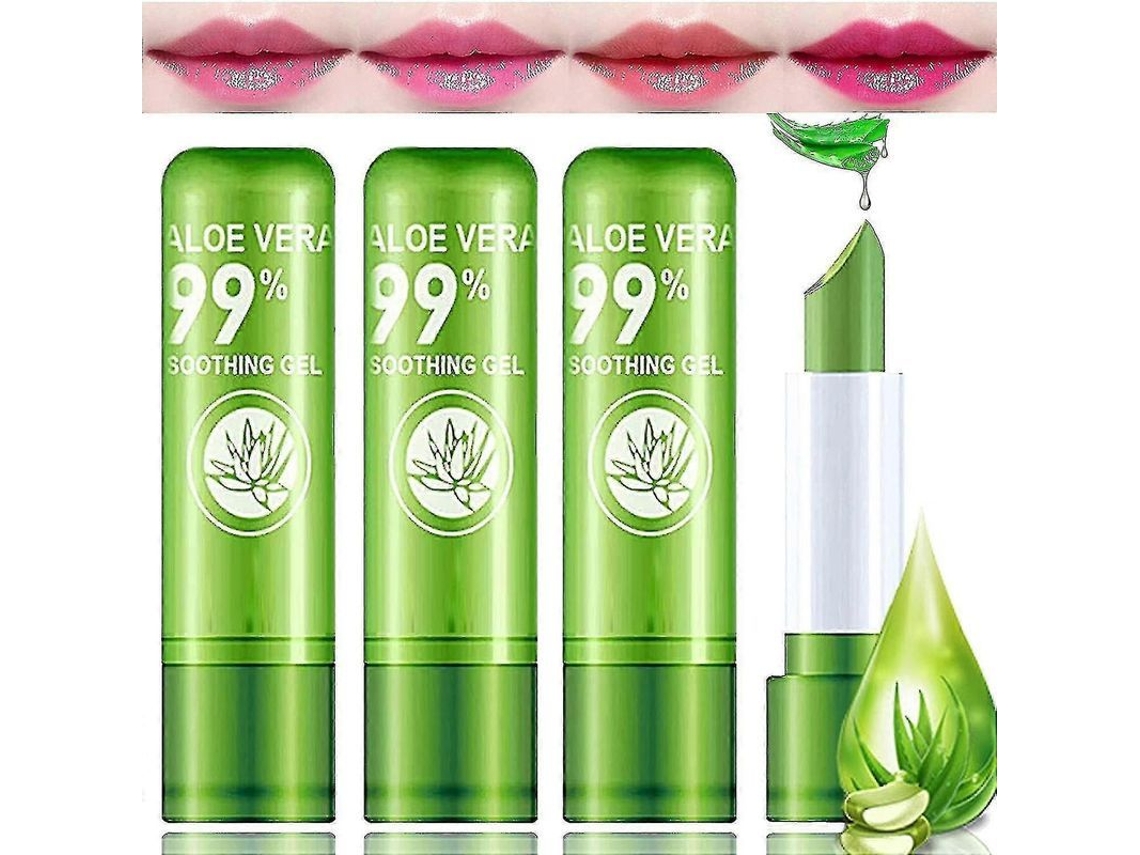 Paquete De 4 Labiales De Aloe Vera, Labiales Nutritivos De Larga Duración, Hidratantes, Que Cambian De Color Y Son Resistentes Al Agua.
