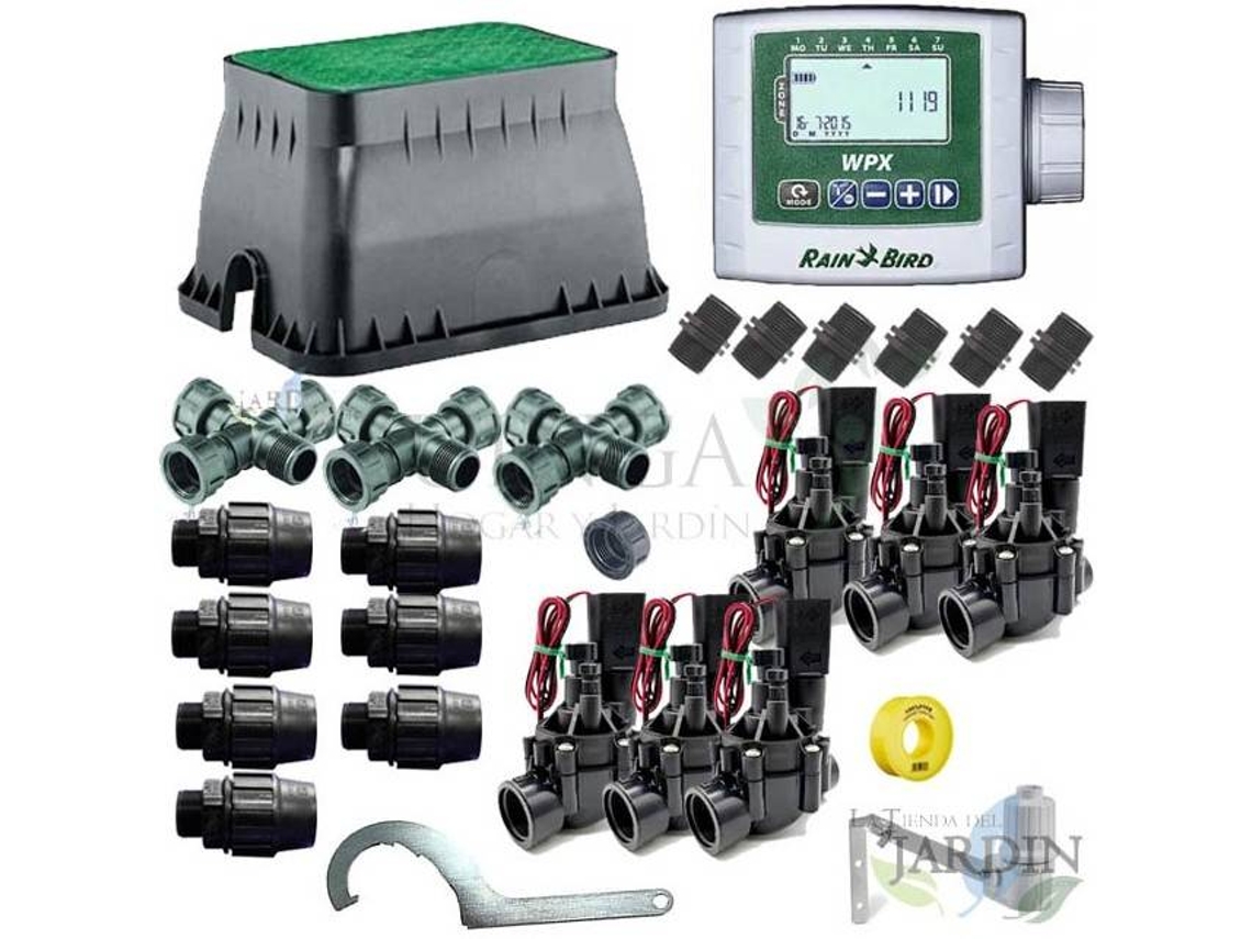 Kit Profesional Riego Automático RAIN BIRD de 6 Zonas 9V