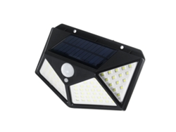 Lámpara solar de jardín con sensor de movimiento PIR, 100 LED, resistente al agua IP65, para uso en exteriores.
