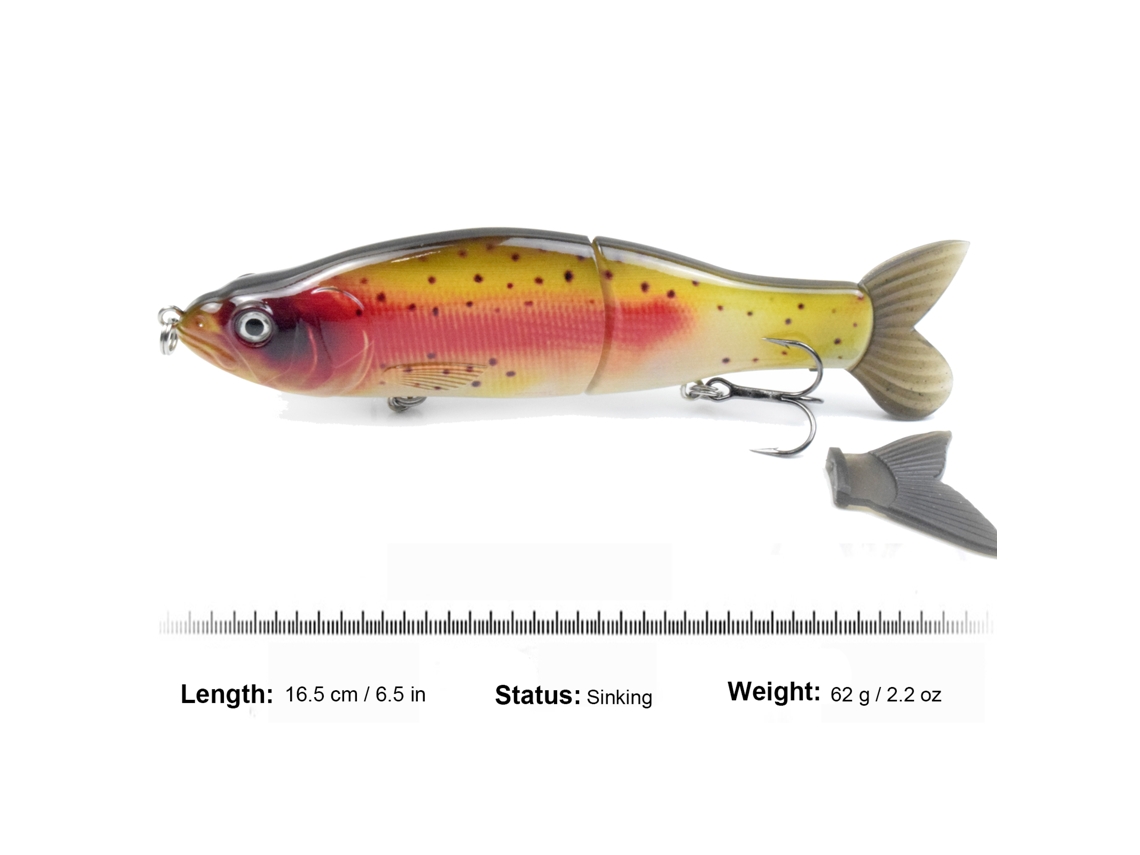 Señuelo De Pesca Glide Bait De Hundimiento Con Cola Suave Y Anzuelo Triple, Ojos 3d, Señuelo Artificial Para Pesca En Agua Dulce Y Salada.