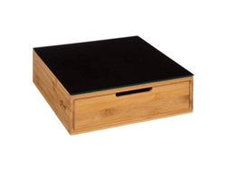 Caja de almacenamiento de bambú negro