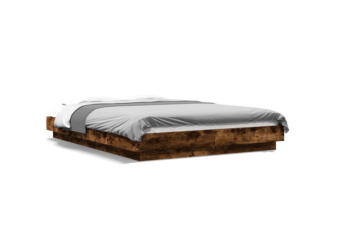 Maison Exclusive - Estructura De Cama Madera De Ingeniería Roble Ahumado 140x190cm