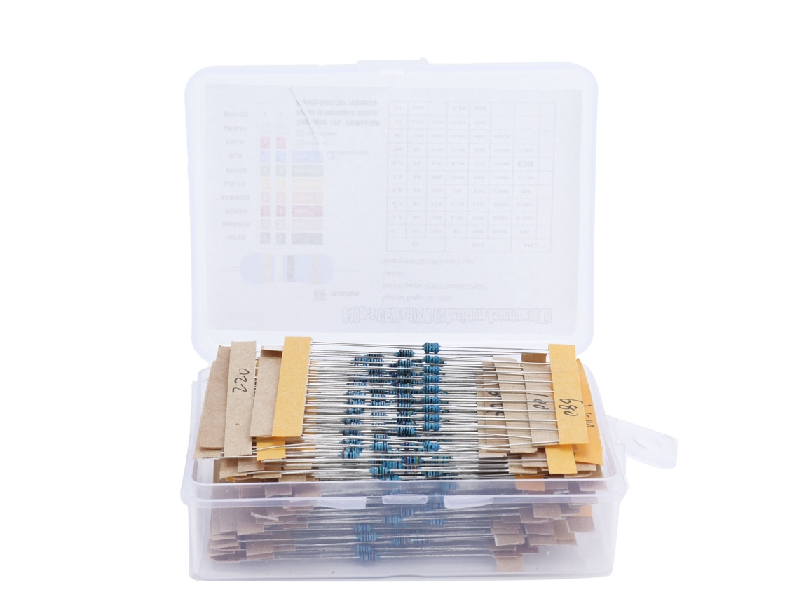 Kit De 640 Resistencias De Película Metálica, 64 Valores, 1ω-10mω, 1/6w, 1% Para Electrónica Diy.