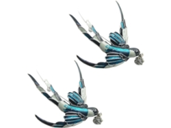 Broche De Golondrina En Aleación Pintada, 2 Piezas, Diseño De Diamante, Broche Decorativo Para El Pecho.