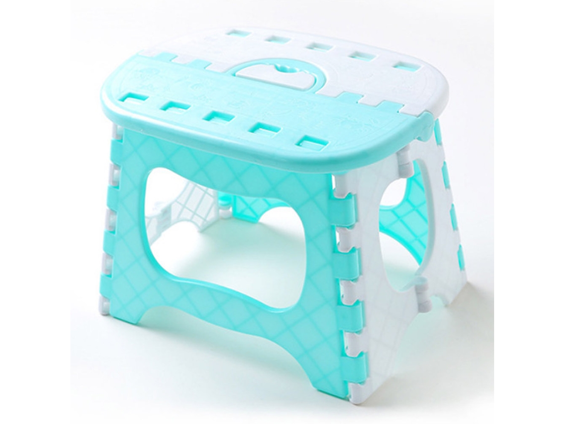 Taburete plegable portátil de plástico para niños y adultos, ideal para actividades al aire libre - Azul