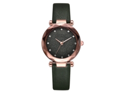 Reloj De Pulsera De Moda Para Mujer Con Correa De Pu, Esfera Redonda Y Movimiento De Cuarzo (verde).
