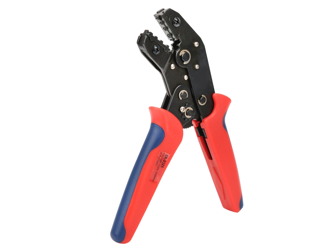 Mini Alicates De Crimpado Europeos Sn-0325, 20-14 Awg, Mango Bicolor, Acero Al Carbono.