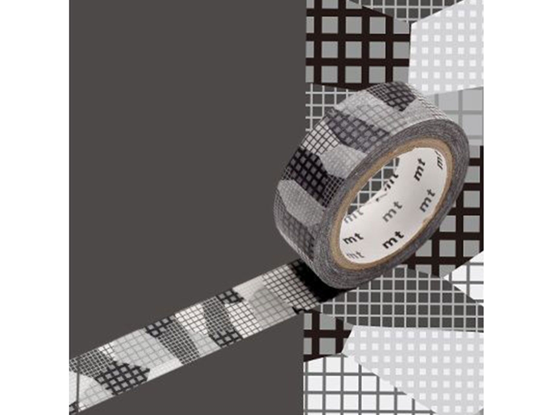 Cinta adhesiva decorativa cuadros de collage - Negra - 1,5 cmx7 m