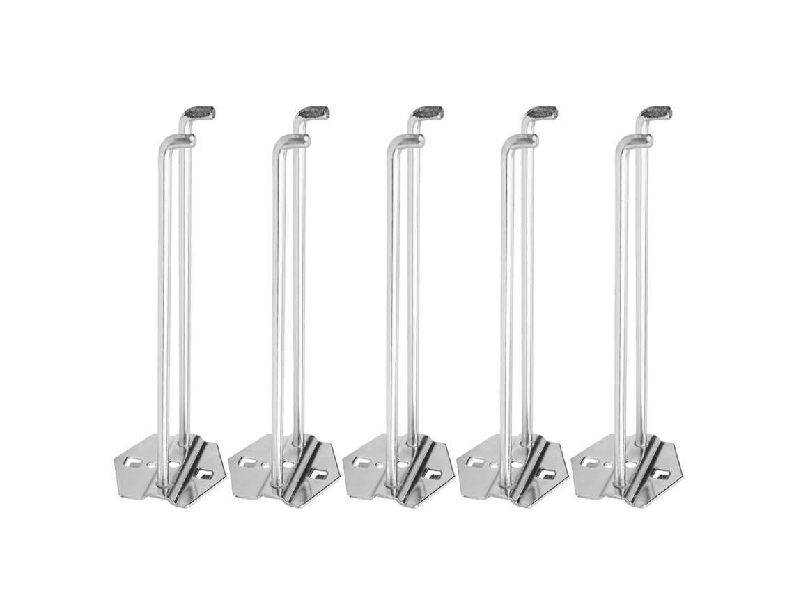 5 Ganchos De Acero Galvanizado Para Guardar Llaves Ajustables En El Taller (3-5 Kg, 200 X 6 Mm)