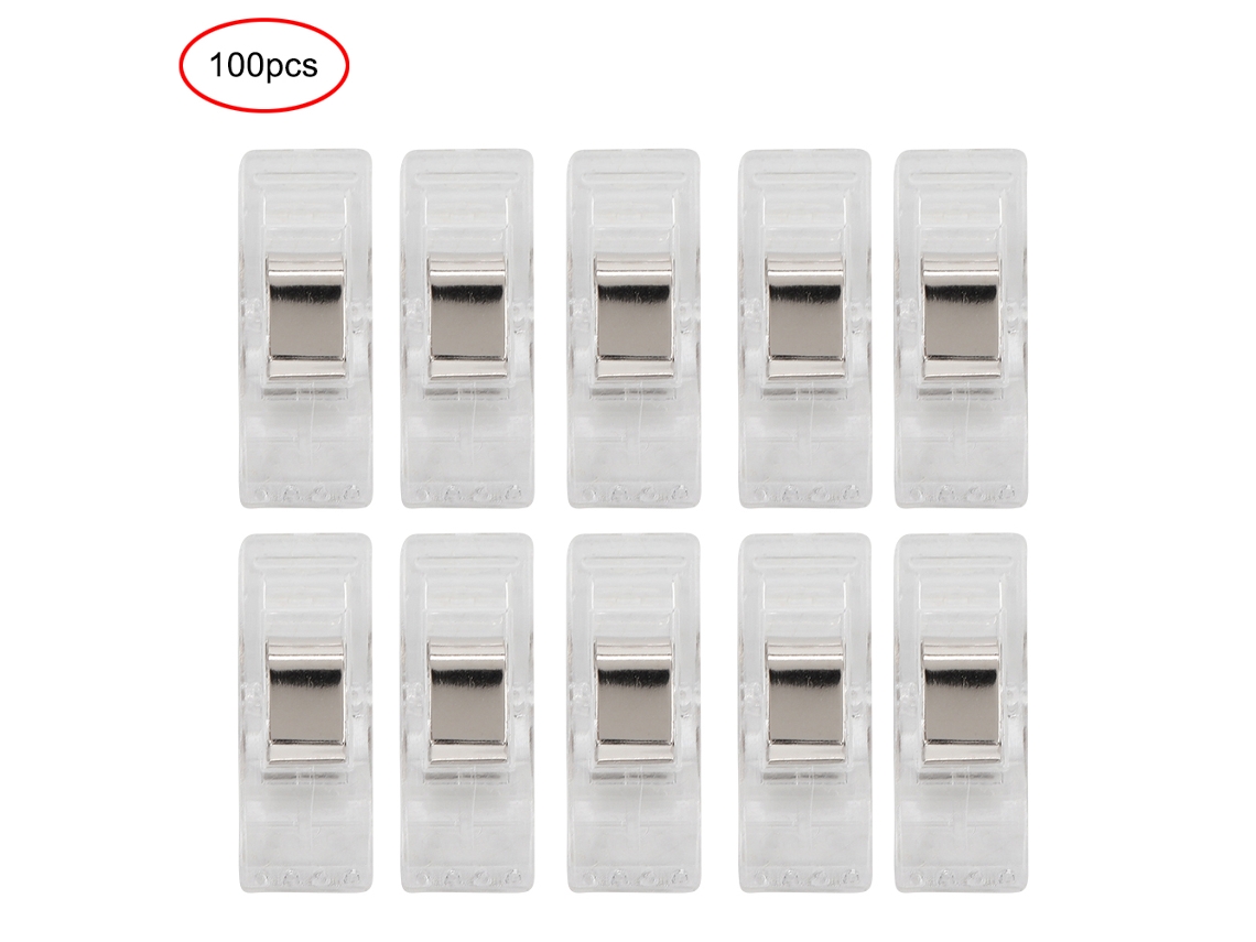 100 Pinzas De Costura Clover Wonder, Transparentes, Para Coser, Patchwork Y Tejer.