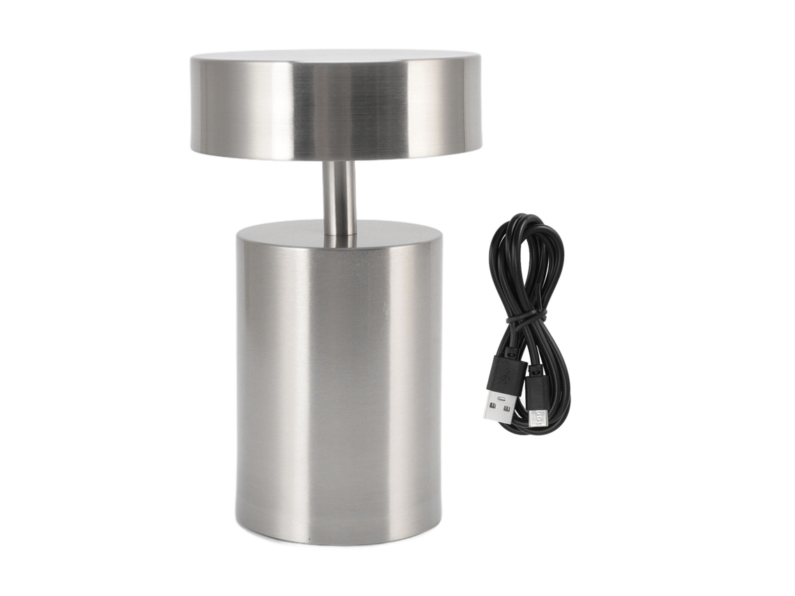 Bj-lâmpada De Mesa Led Recarregável Sem Fio Portátil 3 Níveis Decoração Prata Para Bar Hotel Restaurante