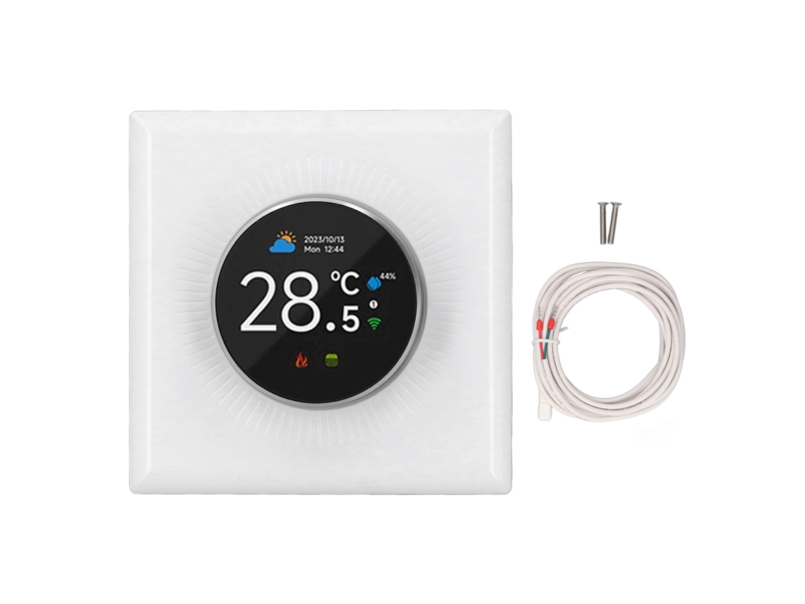 Termostato Inteligente Wifi, Programable Semanalmente, Con Control Por Aplicación Y Voz Para Calefacción Eléctrica, 16a, Con Botón