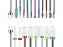 Kit 19 Brocas Uñas 2,4mm Para Cutícula Gel Acrílico Carburo Tungsteno Para Masaje Pies