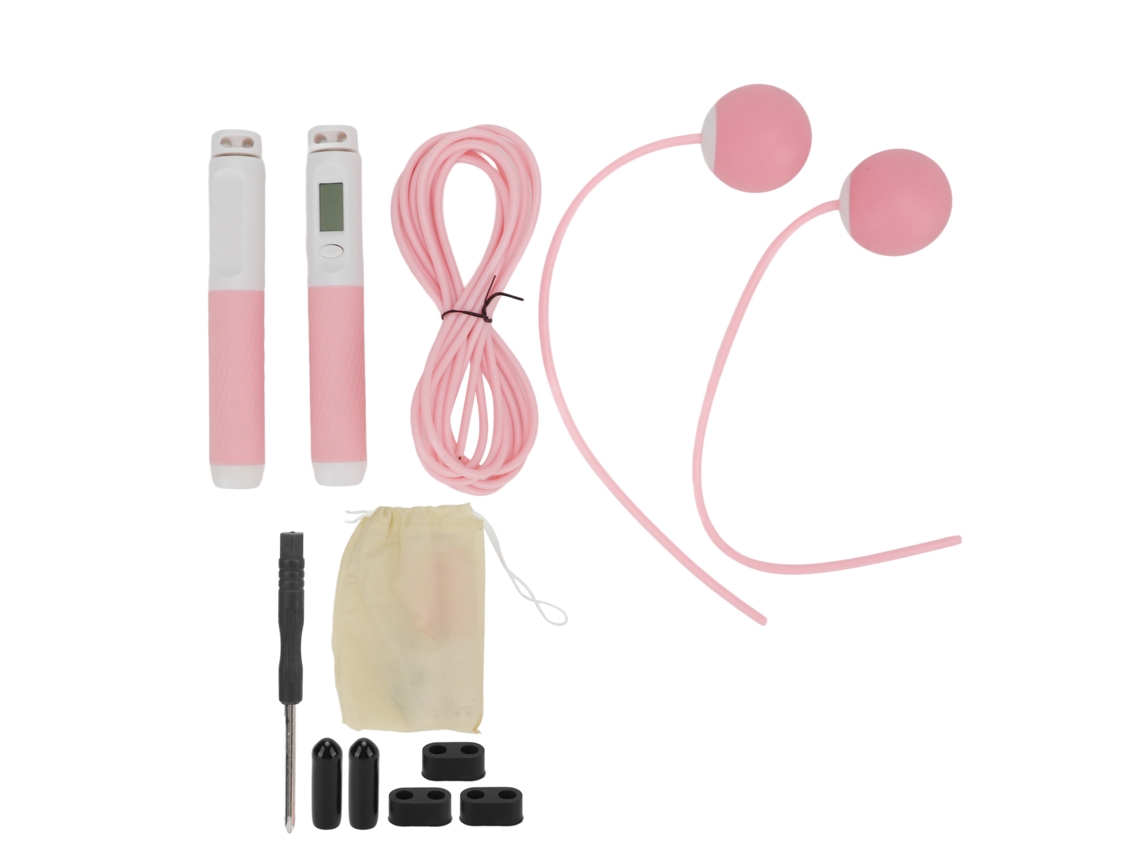 Cuerda De Salto Con Contador Inteligente Peso Ajustable 2 Modos Inalámbrica Para Ejercicio Entrenamiento Fitness Rosa