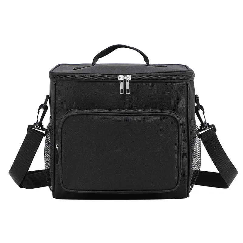 (negro) Bolsa De Almuerzo De Tela Oxford Gruesa De Gran Capacidad, Diseño A Prueba De Fugas, Bolsa De Comida Portátil