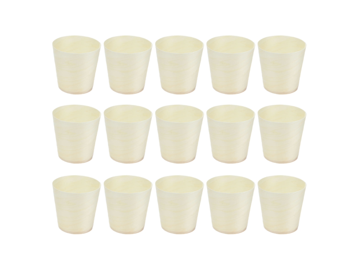 15 Vasos Desechables Para Degustación De Postres Decorados Con Madera Ligeros Para Hogar Bares Restaurantes