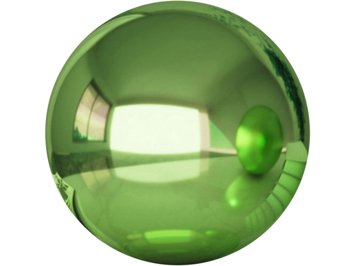 Esfera De Jardín De Acero Inoxidable Kichouse – Bola De Espejo Verde De 9 Cm (3,54 Pulgadas) – Esfera Reflectante De