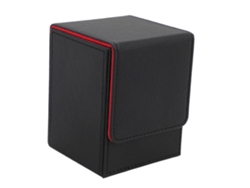 2026-caja Magnética Para Tarjetas De Juego De Cuero Pu Resistente A Arañazos Vertical Negra Rojo Para 100 Tarjetas