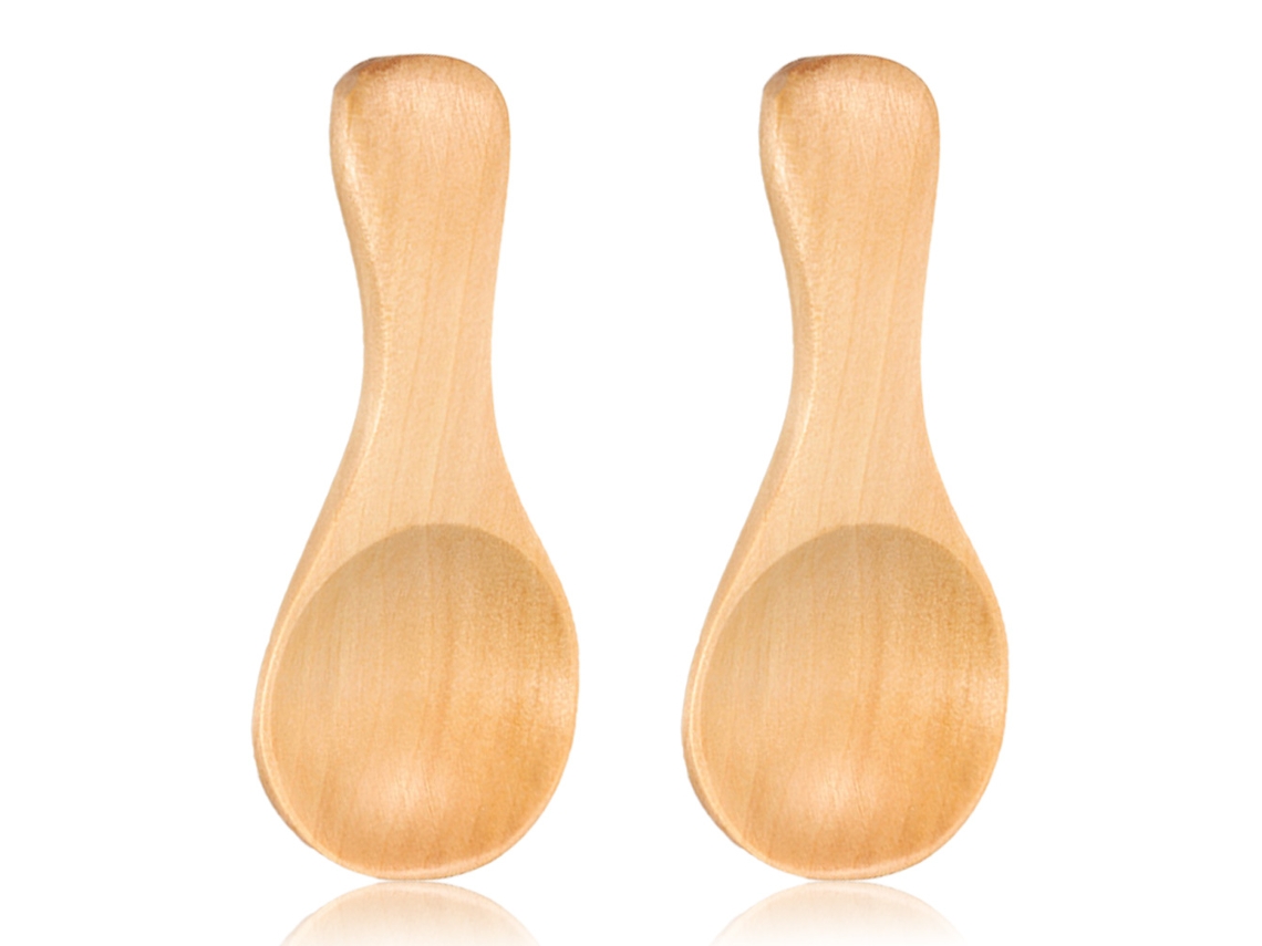 Mini Cuchara de Madera con Mango Corto - Accesorio de Cocina JEIIBRZUI