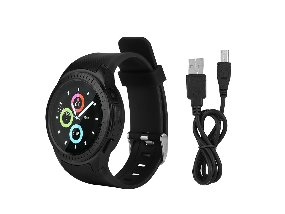 Smartwatch con reproducción de música y monitor de frecuencia cardíaca.