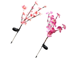Juego De 2 Luces Solares Para Orquídeas Con Enchufe Para Tierra, Iluminación Solar Exterior Para Caminos De Jardín.
