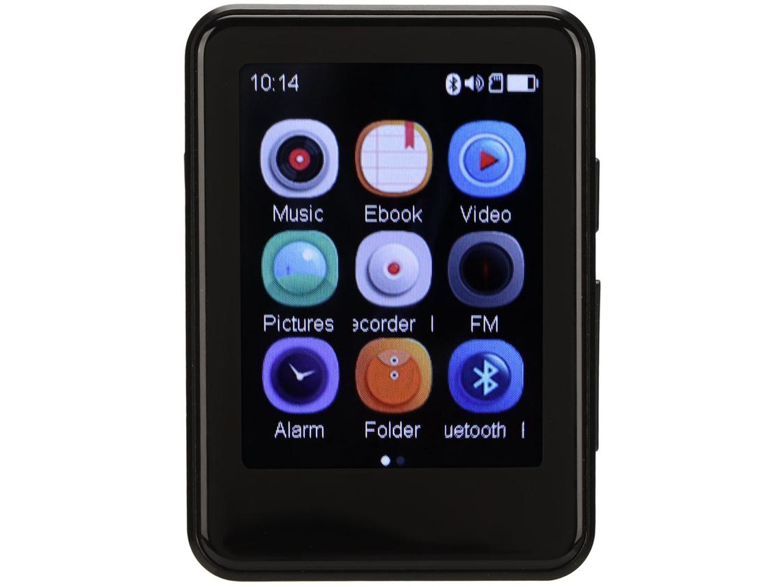 Reproductor MP3 Bluetooth YIZHOOD MP08 2.5Inch Pantalla táctil 8G TF Card (Negro)