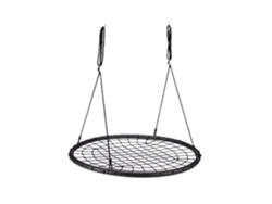 Relaxdays Columpio Jardín Nido De Red Para Niños Y Adultos, Hasta 150 Kg, Negro, Ø 120 Cm